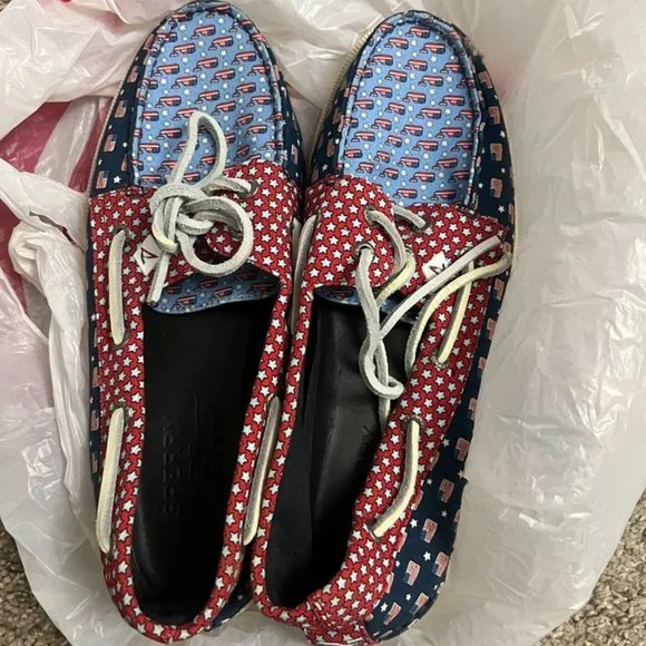 Sperry Shoes Sperry X Vineyard Vines Patchwork Americana Blue